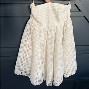 White Strapless Lace Babydoll Dress